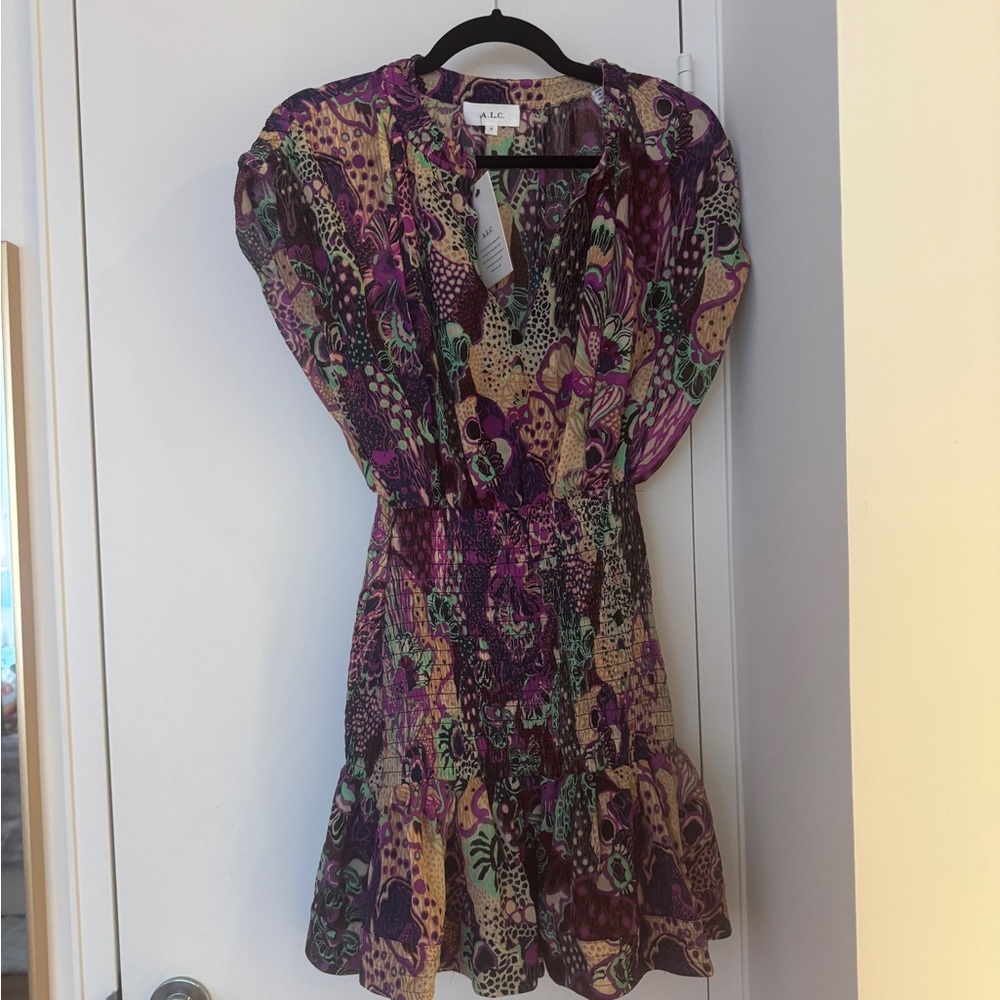 ALC Amal print Carly dress size 0 NWT